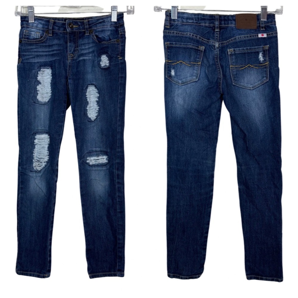 Lucky Brand Zoe Jegging Distressed Stretchy Skinny Jeans Adjustable Waist 10
